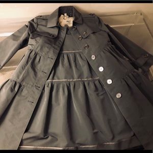 Burberry Raincoat Trench Coat Ruffles Pewter